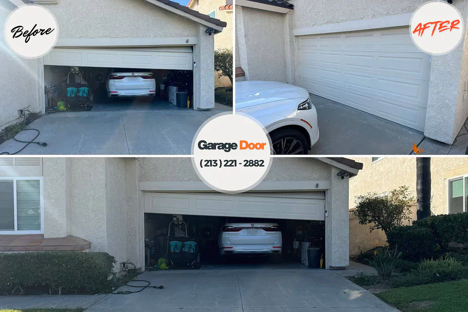 Before and after: garage door repair Rockwood, MI